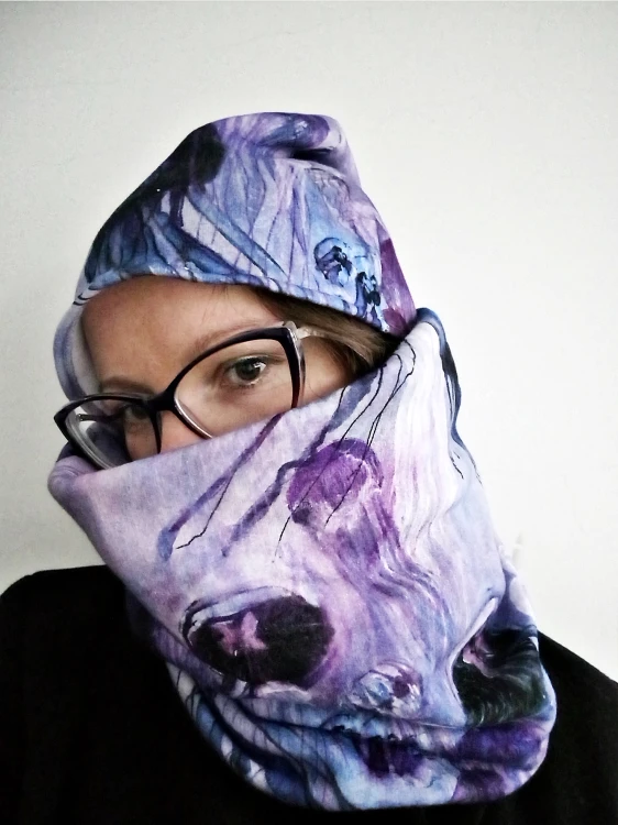CZAPKA i komin print meduzy NAWROT ANKA