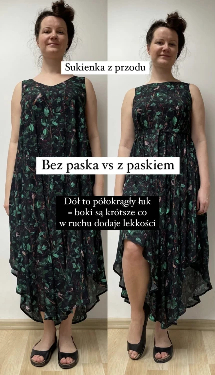 Sukienka maxi zielona boho leśna nimfa NAWROTANKA