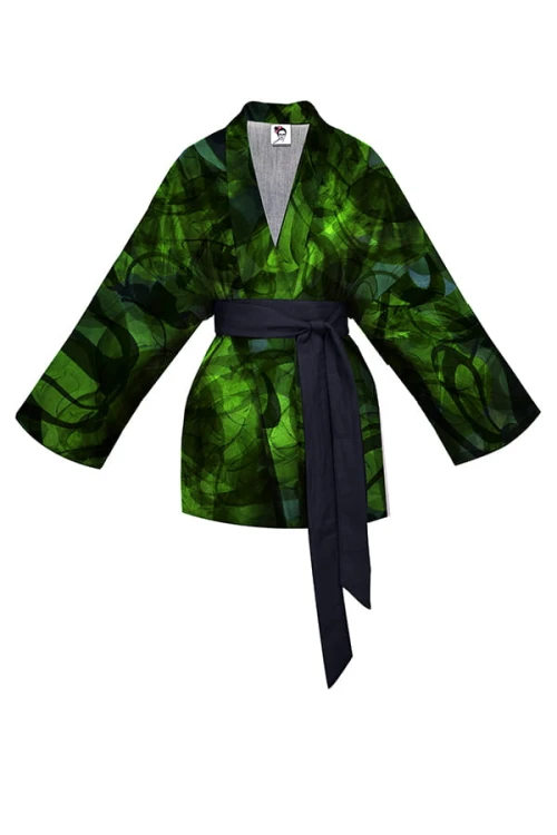 ZIELONE z czarnym paskiem kimono aksamitne.jpg
