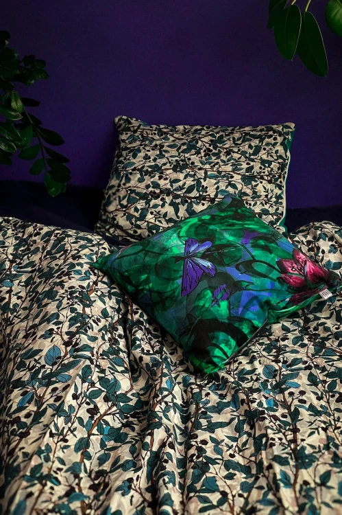NAWROTANAK turkusowa poduszka z ważką pościel jeżyny do sypialni boho.jpg
