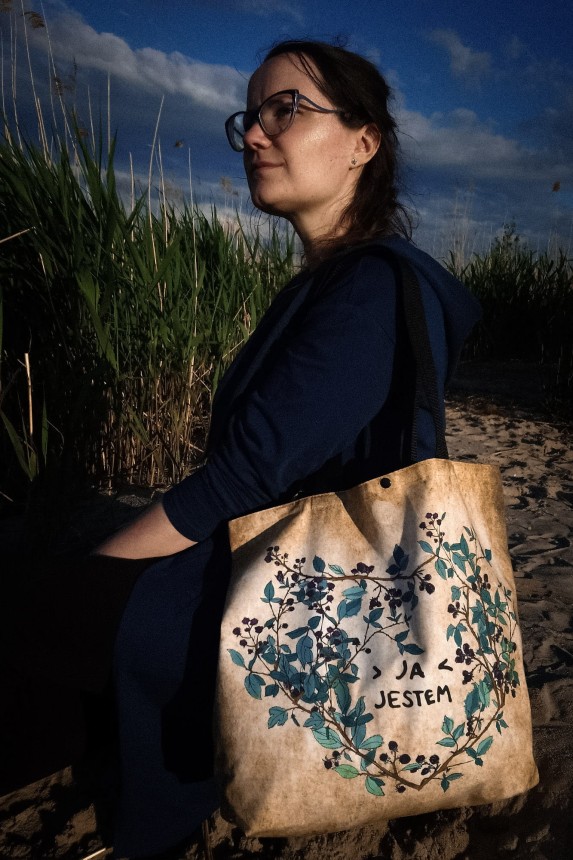 nawrotanka bawełniana szoperka duża torba beżowa jestem.jpg
