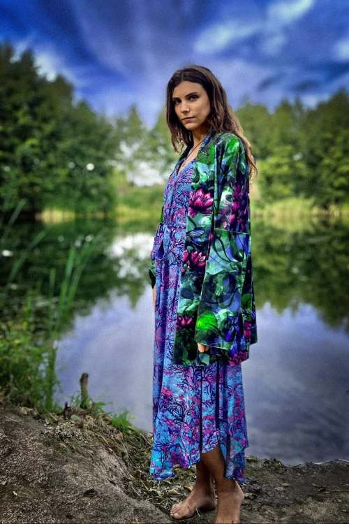 nwrotanka hand painted water lily artistic kimono jacket nimf dress.jpg