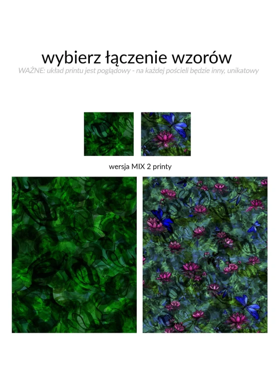 dwustronne pościele bawełniane z kolorowym wzorem JEZIORA I NENUFARY NAWROTANKA 1.jpg