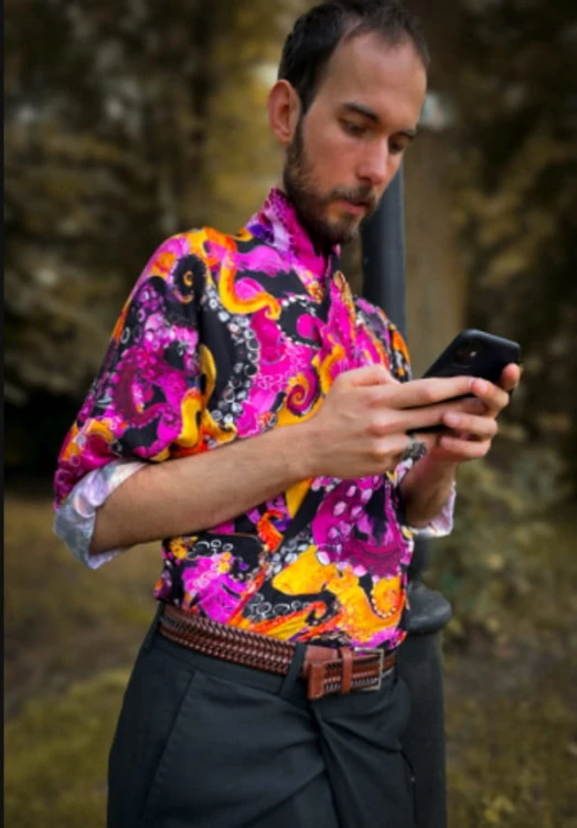 OSMIORNCA PRINT zielony salon kimono koszula meska unisex nawrotanka.jpg