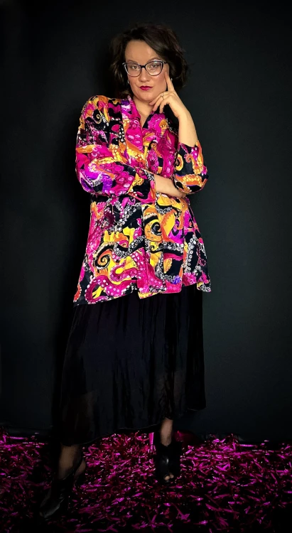 koszula oversize długa kimono midi przed kolano
