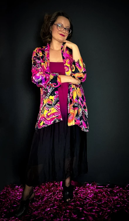 kimono koszula narzutka midi z długim rękawem oversize ośmiornice rozowo-zolto-czarna.jpg