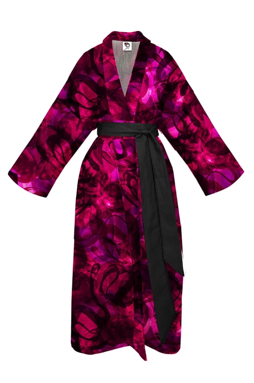 kimono ZORZA polarna różowa długie nawrotanka print czerwono-różowo-czarny.jpg