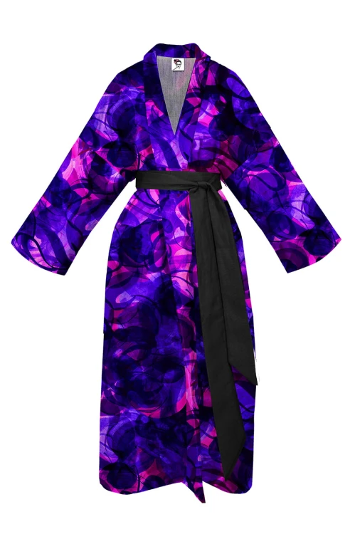kimono ZORZA nocne niebo długie nawrotanka print niebiesko-różowo-czarny.jpg