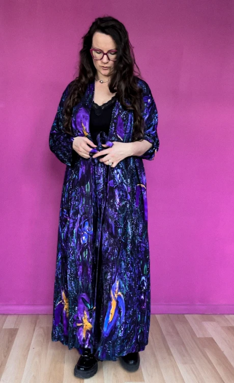 wiązane w talii kimono sukeinka kopertowa jedwabisty płaszcz NAWROTANKA.jpg