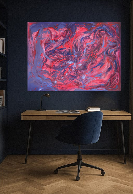 "Ogień i lód - starcie żywiołów " • obrax na płótnie 90x120cm • 
