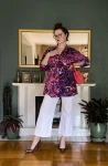 kimono mini premium wzór abstrakcyjny SERPENTYNY RADOŚCI nawrotanka kopertowa koszula na lato.jpg