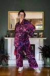 zestaw spodnie + kimono premium wzór abstrakcyjny SERPENTYNY RADOŚCI nawrotanka.jpg