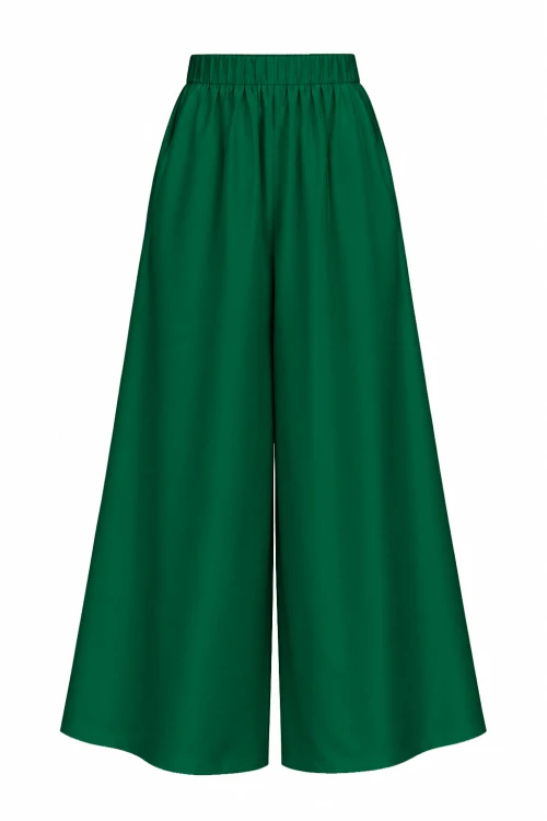 spodnie leśna ZIELEŃ butelkowa matowa WISKOZA twill włoska.png