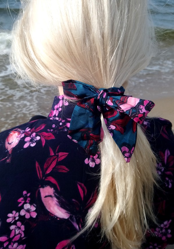 scrunchie turkus kokarda